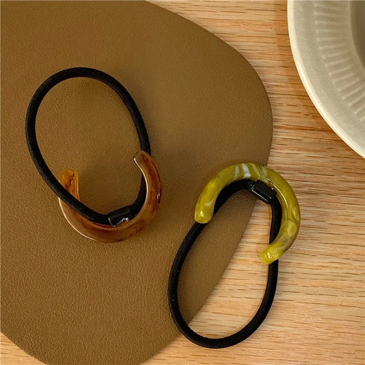 Women'S Elegant Marble Acetic Acid Sheets Hair Tie