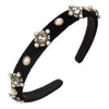 Women'S Elegant Oval Cloth Inlay Glass Drill Pearl Hair Band