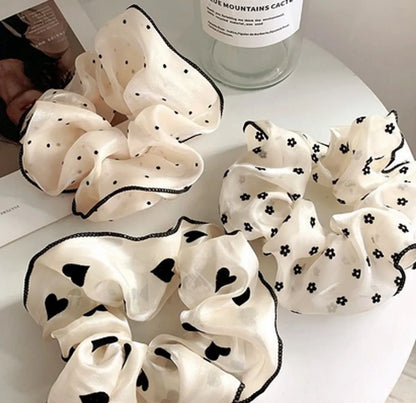 Women'S Elegant Polka Dots Nylon Hair Tie