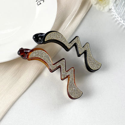 Women'S Elegant Romantic Sweet Geometric Waves Plastic Inlay Rhinestones Hair Clip