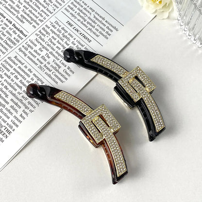 Women'S Elegant Romantic Sweet Geometric Waves Plastic Inlay Rhinestones Hair Clip