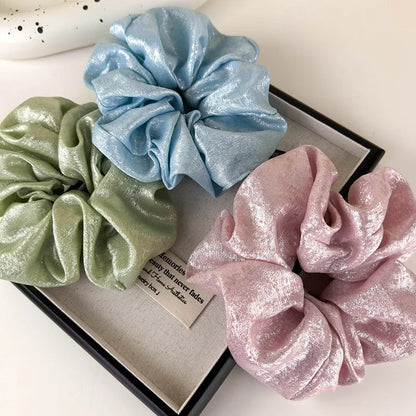 Women'S Elegant Shiny Solid Color Cloth Hair Tie