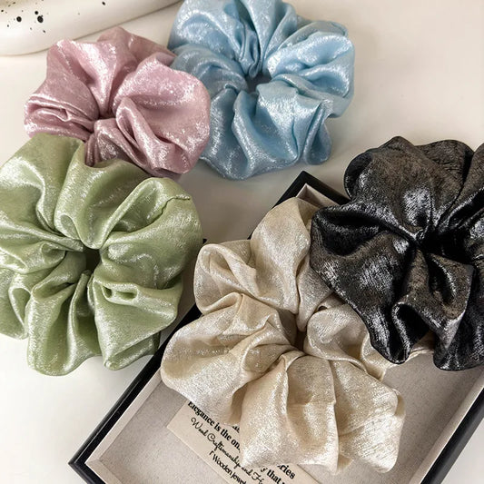 Women'S Elegant Shiny Solid Color Cloth Hair Tie