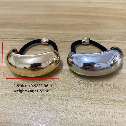 Women'S Elegant Simple Style Commute Oval Alloy Elastic String Hair Tie