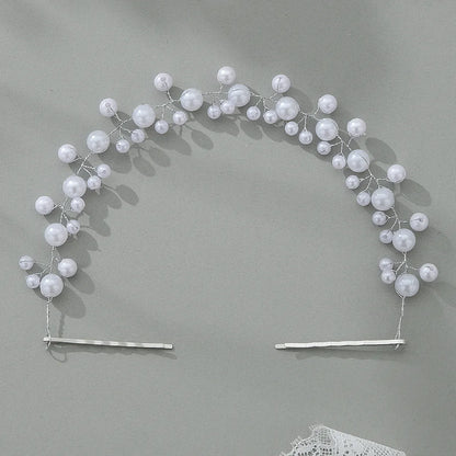 Women'S Elegant Simple Style Geometric Imitation Pearl Beaded Pearl Hair Band