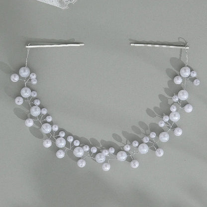 Women'S Elegant Simple Style Geometric Imitation Pearl Beaded Pearl Hair Band