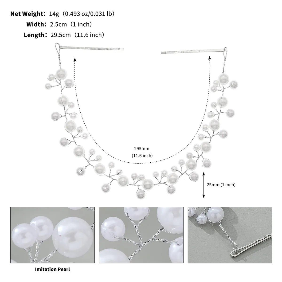 Women'S Elegant Simple Style Geometric Imitation Pearl Beaded Pearl Hair Band