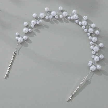 Women'S Elegant Simple Style Geometric Imitation Pearl Beaded Pearl Hair Band