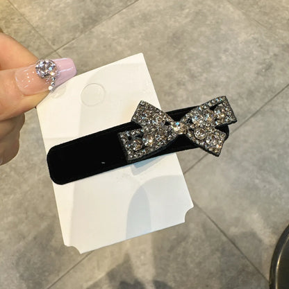 Women'S Elegant Simple Style Geometric Velvet Material 80% Polyester 20% Spandex M: About 0.463kg Inlay Rhinestones Hair Clip