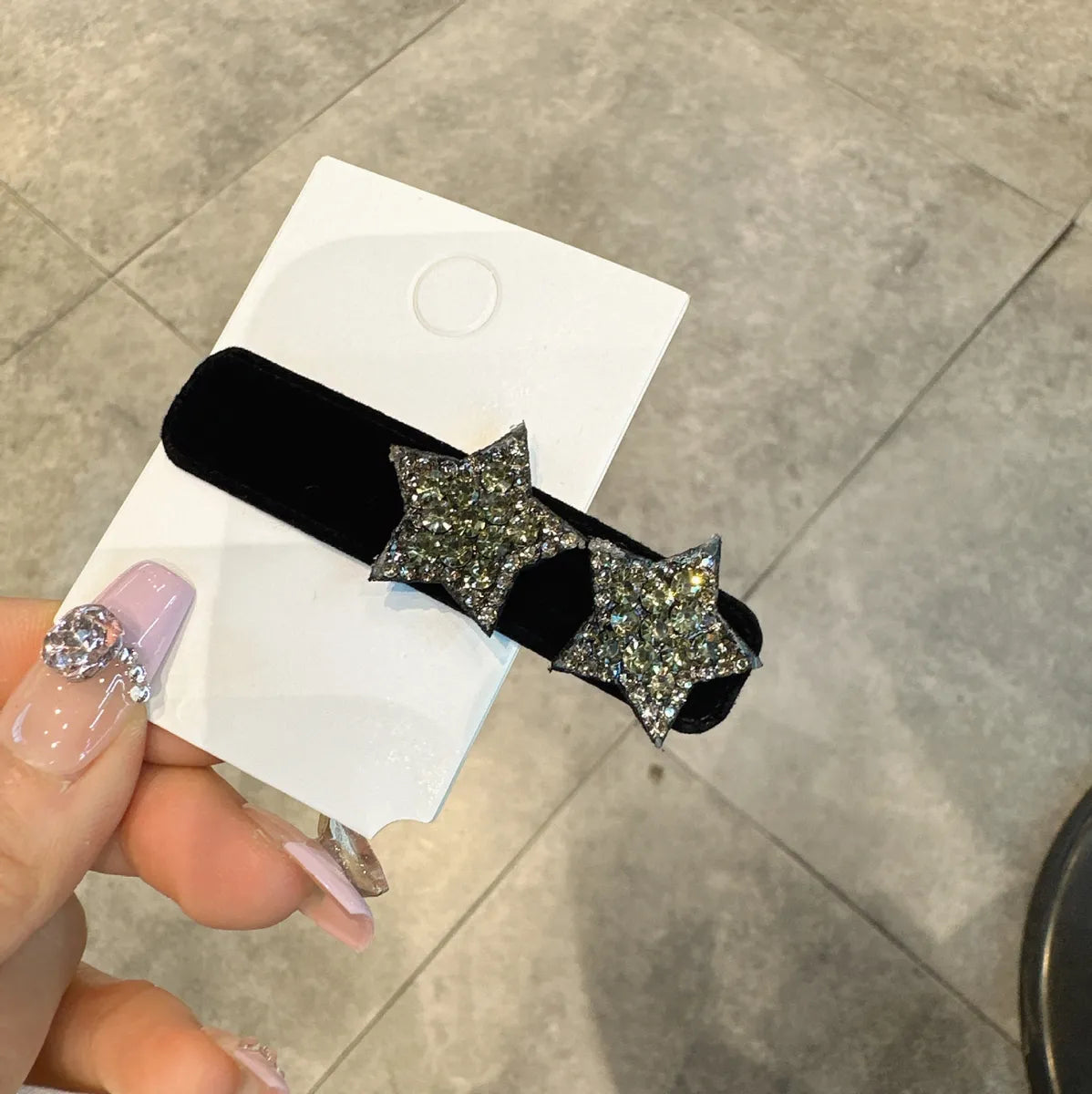 Women'S Elegant Simple Style Geometric Velvet Material 80% Polyester 20% Spandex M: About 0.463kg Inlay Rhinestones Hair Clip