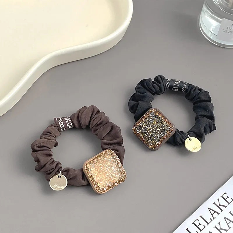 Women'S Elegant Solid Color Alloy Cloth Hair Tie