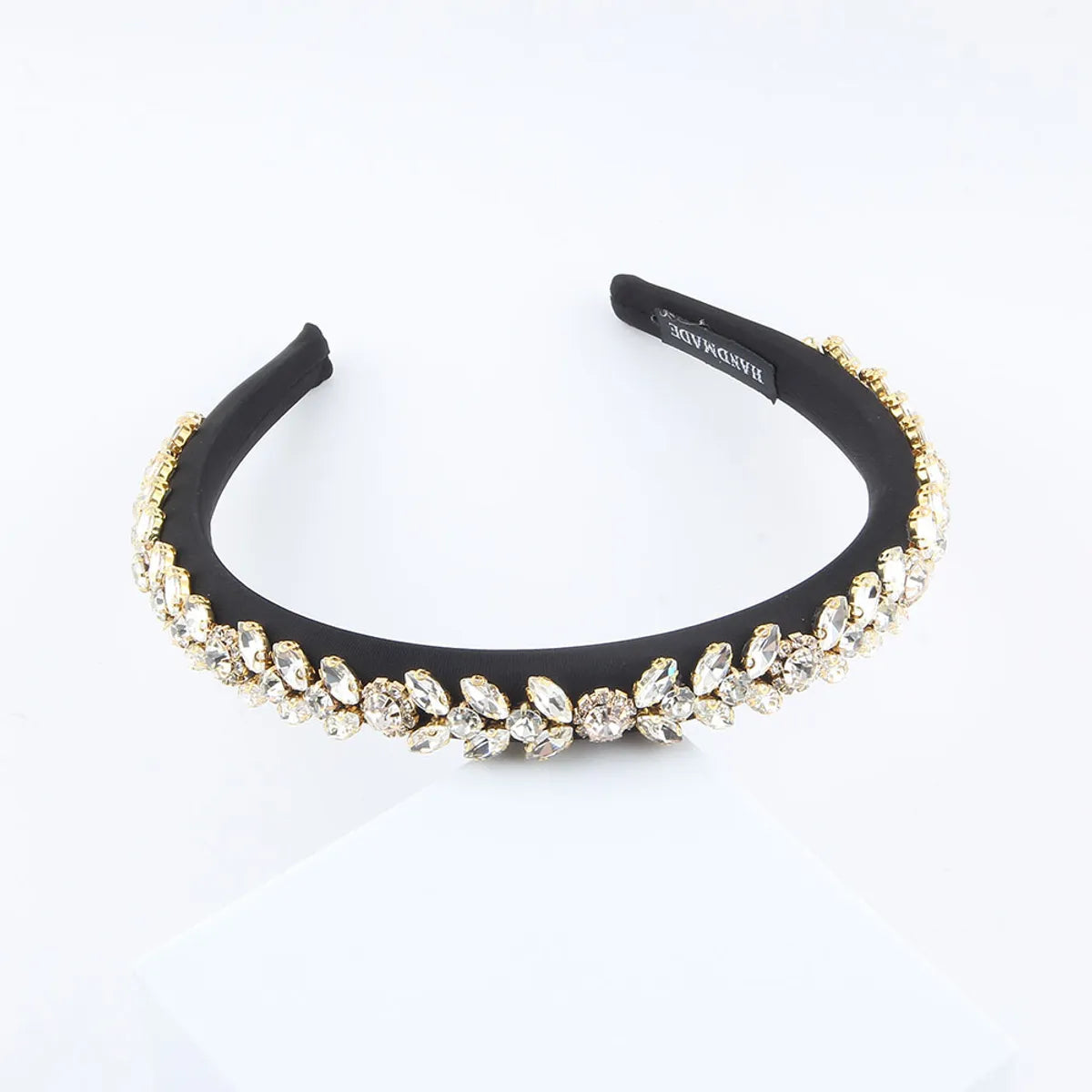 Women'S Elegant Solid Color Cloth Rhinestone Knitting Hair Band