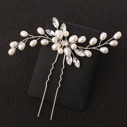 Women'S Elegant Solid Color Imitation Pearl Rhinestone Hairpin