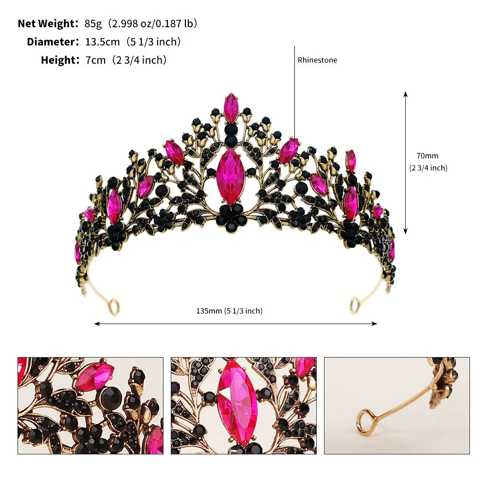 Women'S Elegant Streetwear Crown Alloy Inlay Rhinestones Hair Band Crown