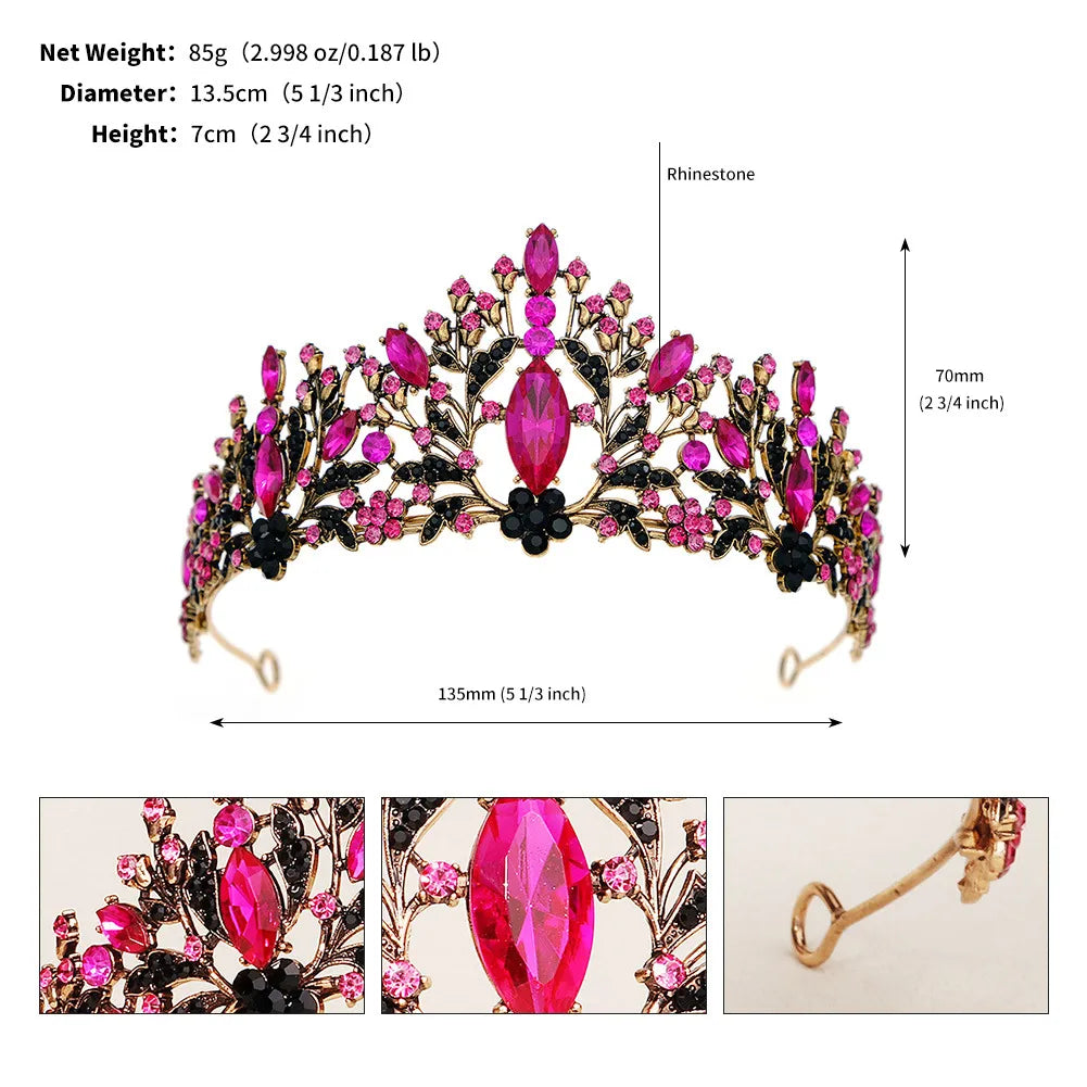 Women'S Elegant Streetwear Crown Alloy Inlay Rhinestones Hair Band Crown