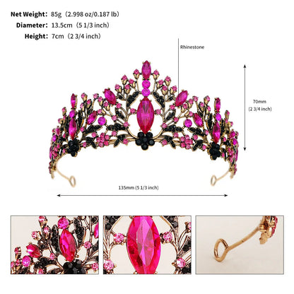 Women'S Elegant Streetwear Crown Alloy Inlay Rhinestones Hair Band Crown