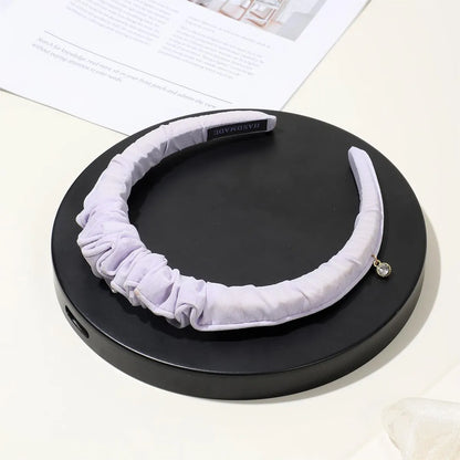 Women'S Elegant Sweet Artistic Solid Color Cloth Pleated Hair Band