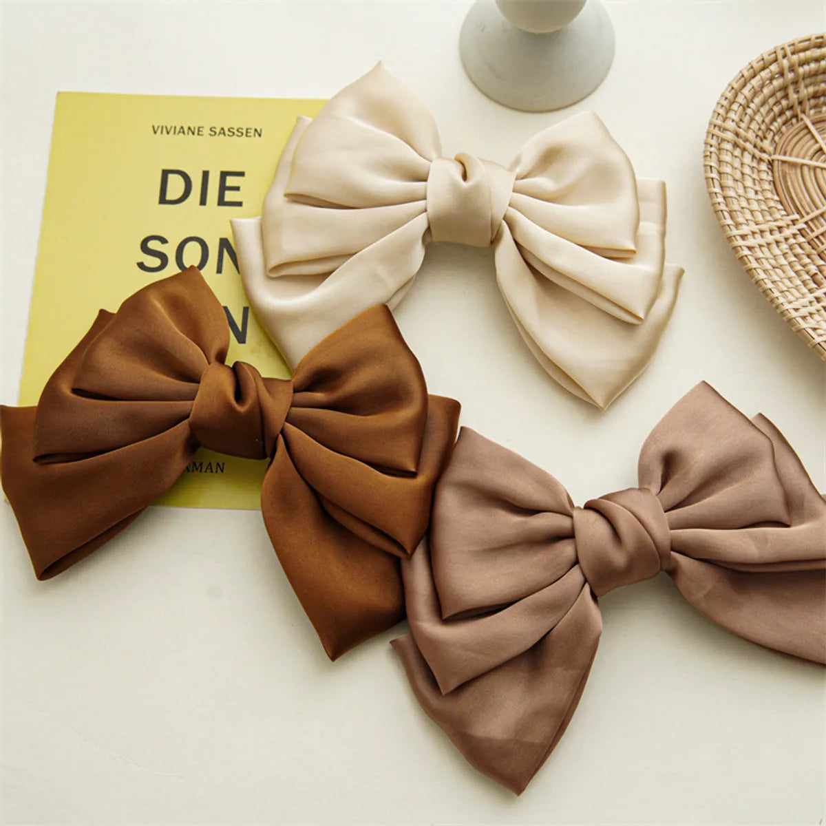 Women'S Elegant Sweet Bow Knot Cloth Hair Clip