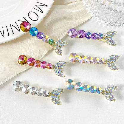 Women'S Elegant Sweet Fish Tail Alloy Inlay Artificial Crystal Rhinestones Hair Clip