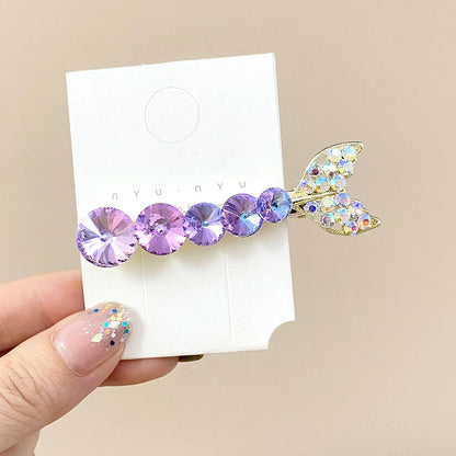 Women'S Elegant Sweet Fish Tail Alloy Inlay Artificial Crystal Rhinestones Hair Clip