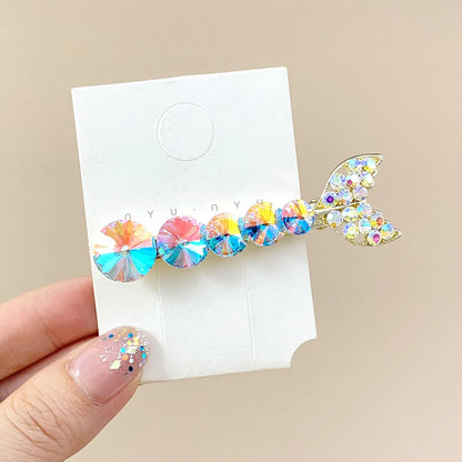 Women'S Elegant Sweet Fish Tail Alloy Inlay Artificial Crystal Rhinestones Hair Clip