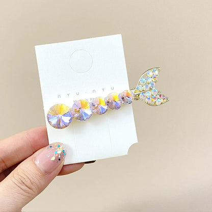 Women'S Elegant Sweet Fish Tail Alloy Inlay Artificial Crystal Rhinestones Hair Clip