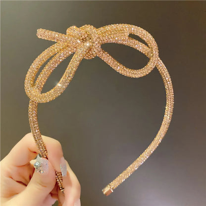 Women'S Fairy Style Bow Knot Hot Drill Diamond Hair Band