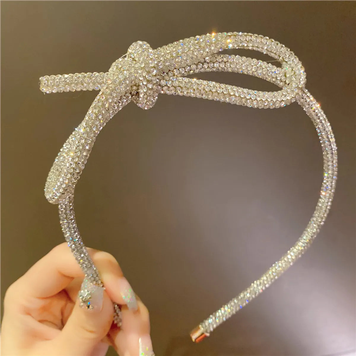 Women'S Fairy Style Bow Knot Hot Drill Diamond Hair Band