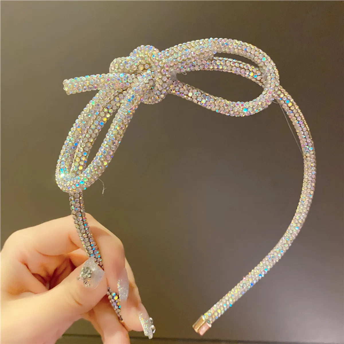 Women'S Fairy Style Bow Knot Hot Drill Diamond Hair Band