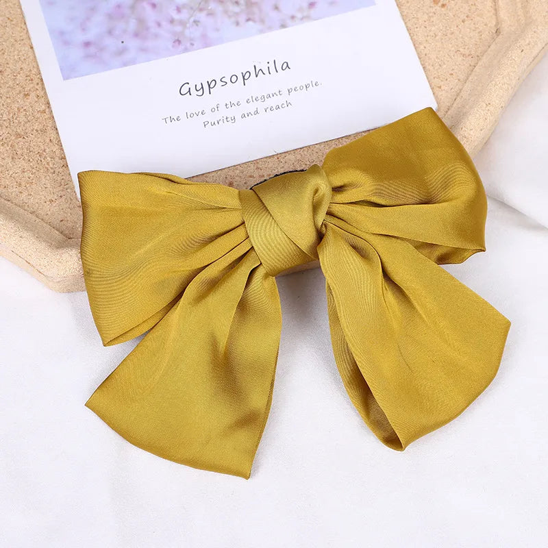 Women'S Fairy Style Elegant Bow Knot Silk Hair Clip