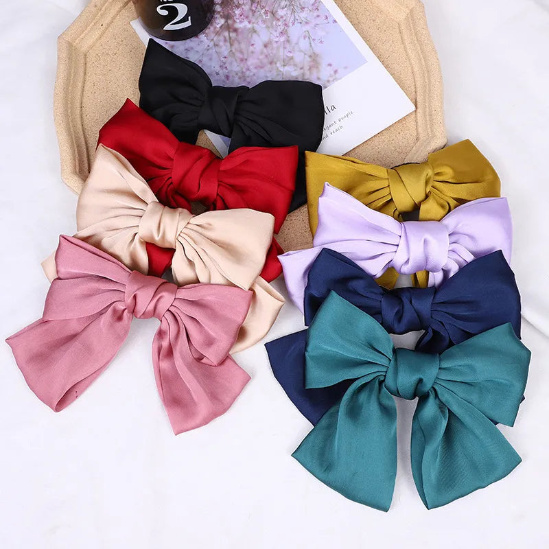 Women'S Fairy Style Elegant Bow Knot Silk Hair Clip