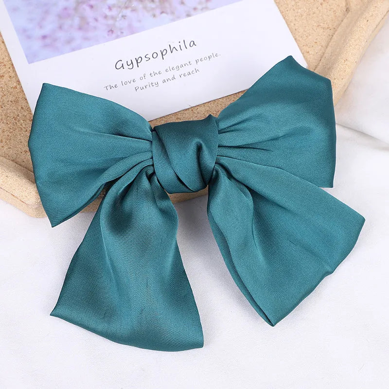 Women'S Fairy Style Elegant Bow Knot Silk Hair Clip