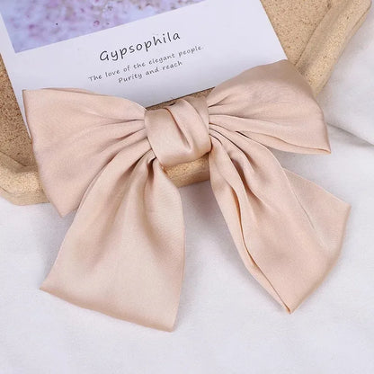 Women'S Fairy Style Elegant Bow Knot Silk Hair Clip