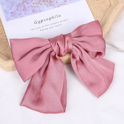 Women'S Fairy Style Elegant Bow Knot Silk Hair Clip