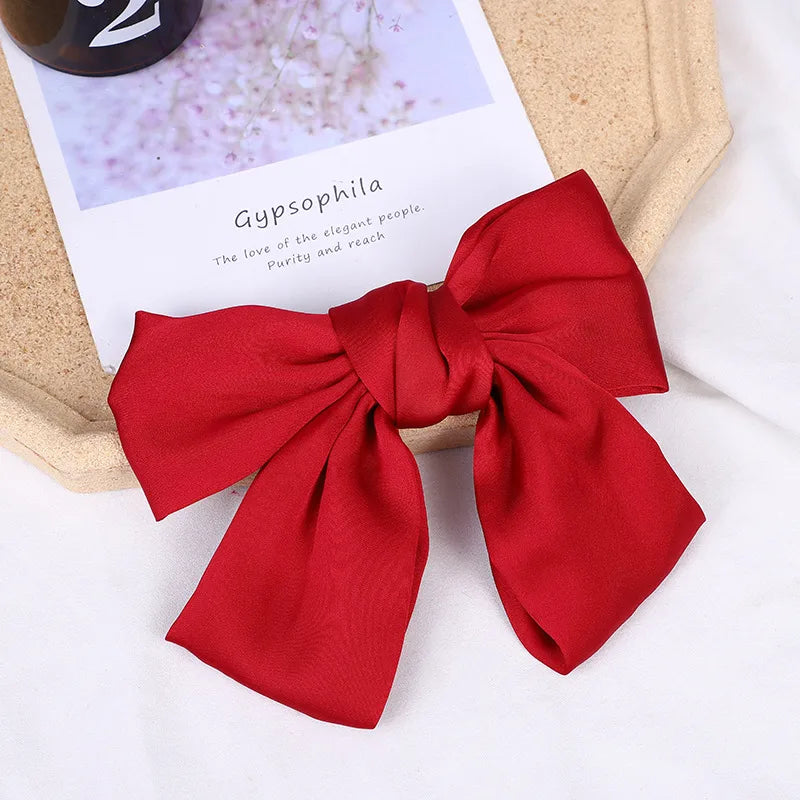 Women'S Fairy Style Elegant Bow Knot Silk Hair Clip