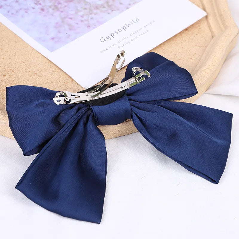 Women'S Fairy Style Elegant Bow Knot Silk Hair Clip