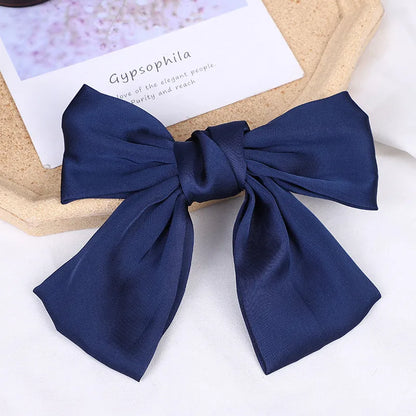 Women'S Fairy Style Elegant Bow Knot Silk Hair Clip