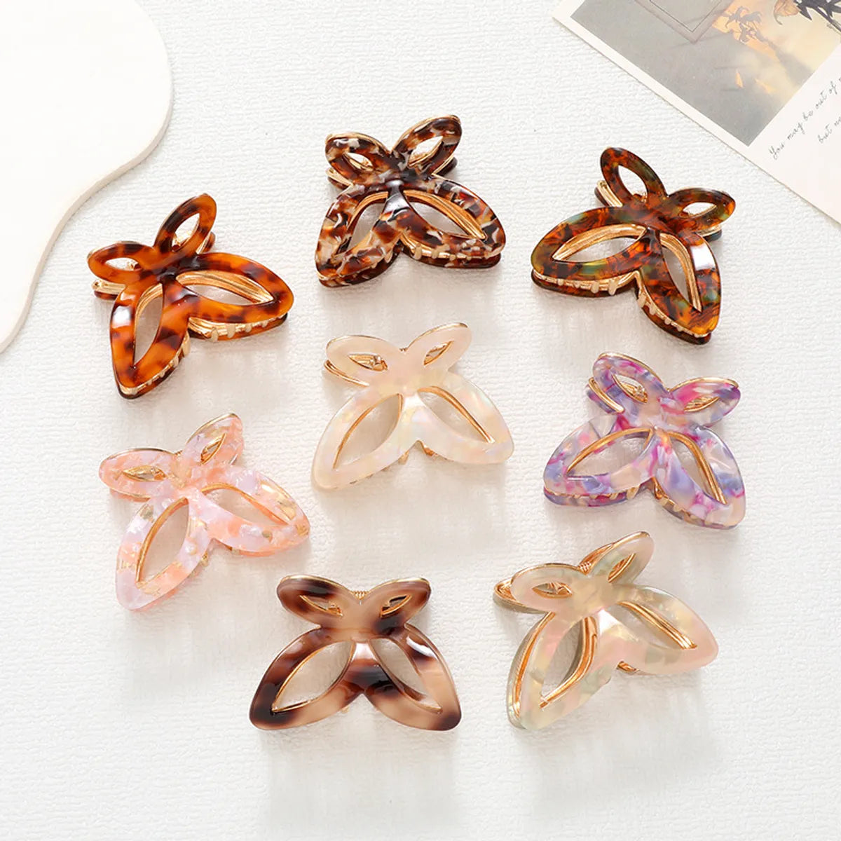 Women'S Fairy Style Modern Style Korean Style Butterfly Acetic Acid Sheets Hair Claws