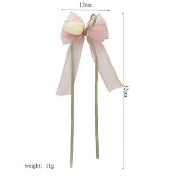 Women'S Fairy Style Princess Cute Flower Bow Knot Cloth Hair Clip