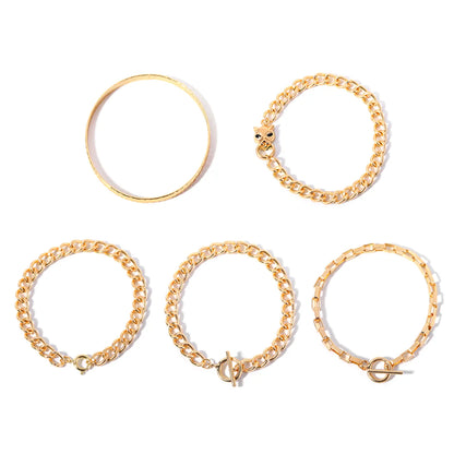 Fashion Animal Circle Alloy Chain Bracelets