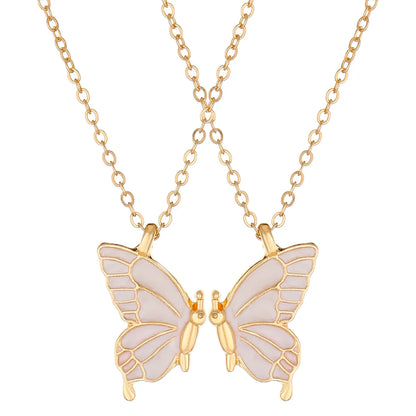 Women'S Fashion Butterfly Alloy Necklace Stoving Varnish