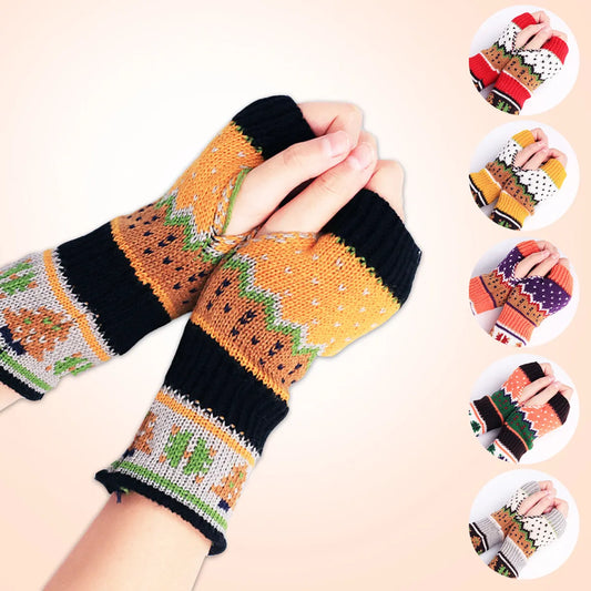 Women'S Fashion Christmas Tree Acrylic Gloves