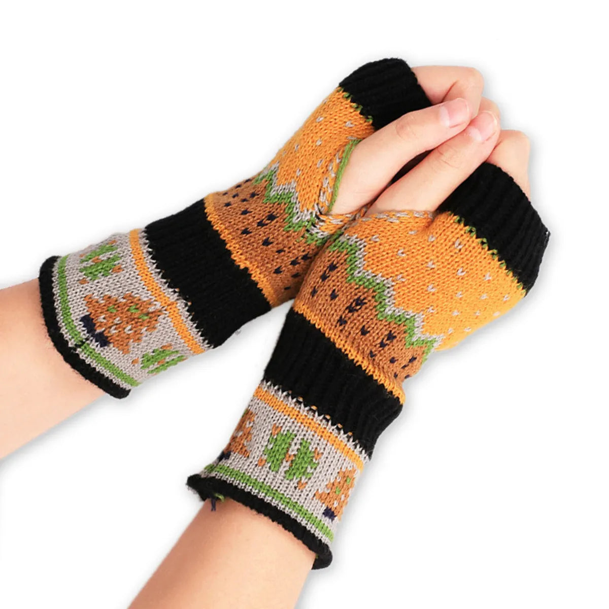 Women'S Fashion Christmas Tree Acrylic Gloves