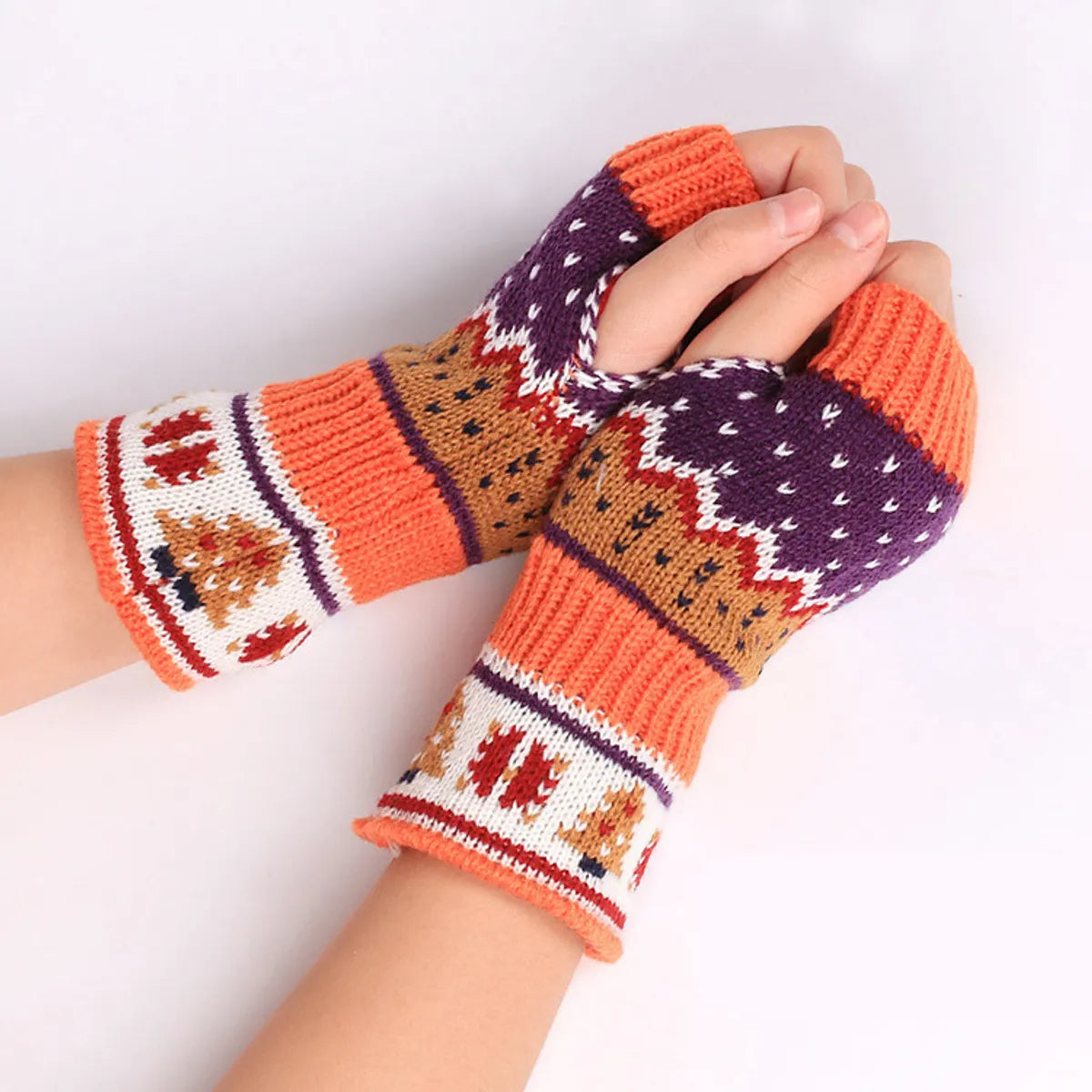 Women'S Fashion Christmas Tree Acrylic Gloves