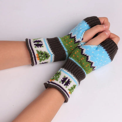 Women'S Fashion Christmas Tree Acrylic Gloves