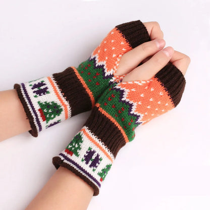 Women'S Fashion Christmas Tree Acrylic Gloves