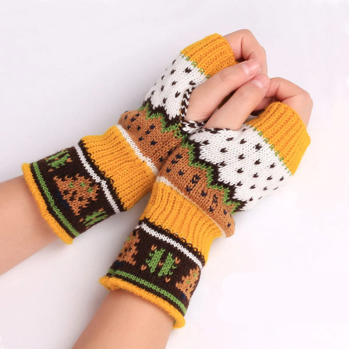 Women'S Fashion Christmas Tree Acrylic Gloves