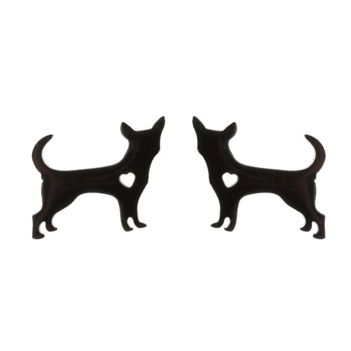 Fashion Dog Cat 304 Stainless Steel No Inlaid 18K Gold Plated Ear Studs