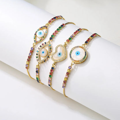 Women's Fashion Eye Copper Bracelets Inlaid Zircon Zircon Copper Bracelets