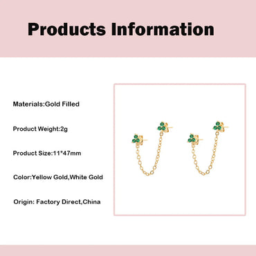 Women's Fashion Flower Copper Zircon Ear Studs Inlay Copper Earrings